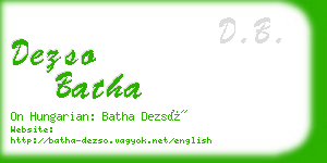 dezso batha business card